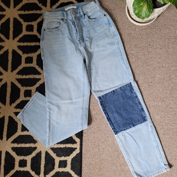PacSun High Rise Straight Jeans With Patch - Picture 2 of 12